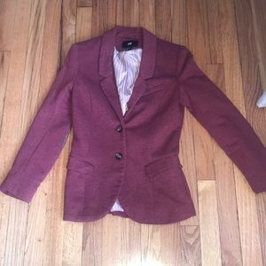 Deep red soft blazer With patch work on elbows